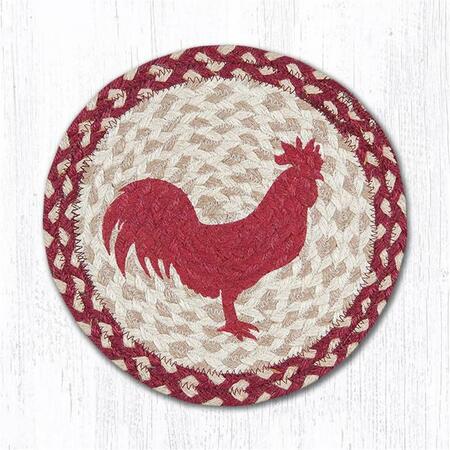 CAPITOL IMPORTING CO Red Rooster Printed Swatch Round Rug, 10 x 10 in. 80-519RR